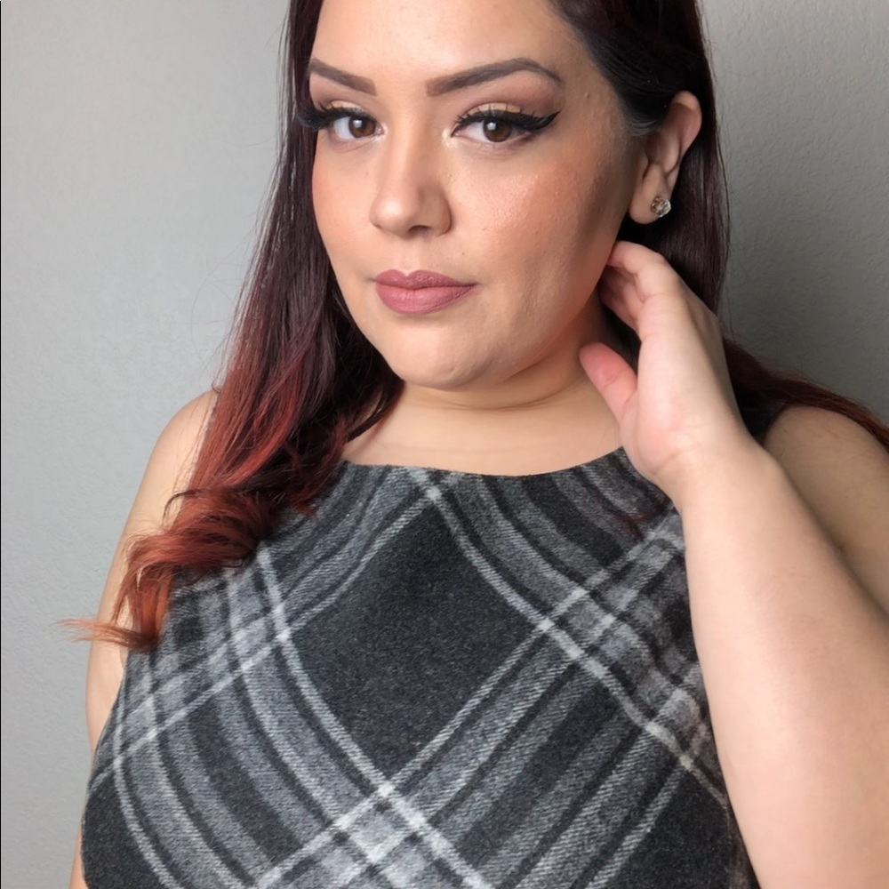 Gray Plaid/Tartan style plus size dress